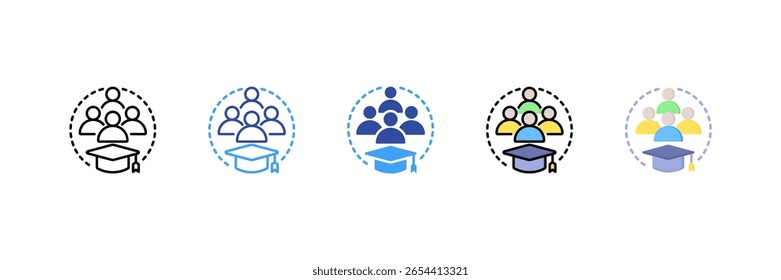 Collaboration Multi Style Icon Set