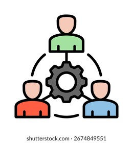 Farbsymbol der Umrissfarben für die Zusammenarbeit, Vektorgrafik