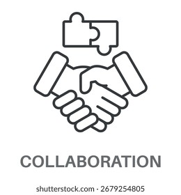 Collaboration Outline Concept Simple Style Design Vector