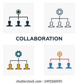 Collaboration outline icon. Thin line element from crowdfunding icons collection. UI and UX. Pixel perfect collaboration icon for web design, apps, software, print usage.