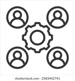 Collaboration Outline Icon Vector Illustration