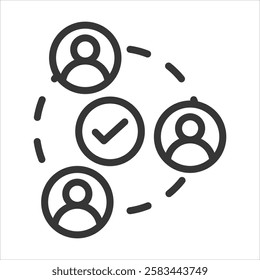 Collaboration Outline Icon Vector Illustration