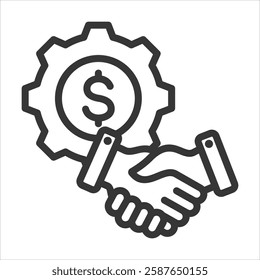 Collaboration Outline Icon Vector Illustration
