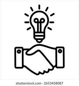 Collaboration Outline Icon Vector Illustration