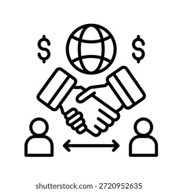 Collaboration Outline Icon Vector Illustration