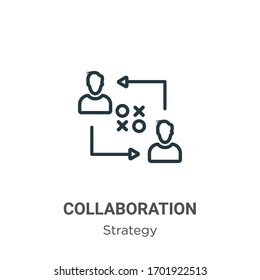 Collaboration outline vector icon. Thin line black collaboration icon, flat vector simple element illustration from editable strategy concept isolated stroke on white background