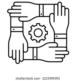Icono de vector de esquema de colaboración que puede modificar o editar fácilmente

