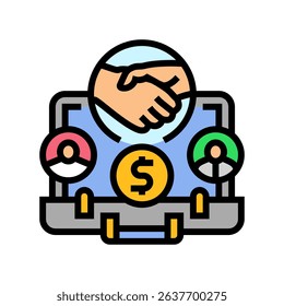 collaboration partners research development color icon vector. collaboration partners research development sign. isolated symbol illustration