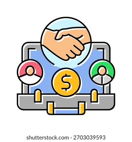 Kooperationspartner Forschung Entwicklung Farbsymbol Vektor. Kooperationspartner Forschung Entwicklung Zeichen. einzelne Symbolgrafik