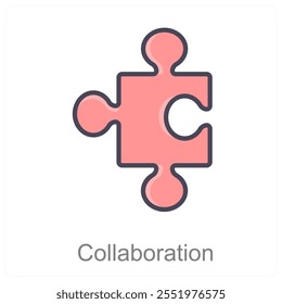 Collaboration and puzzle icon concept