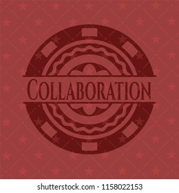 Collaboration red icon or emblem