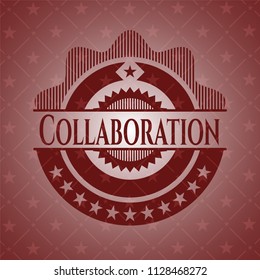 Collaboration retro red emblem