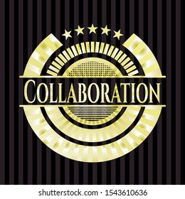 Collaboration shiny emblem. Vector Illustration. Detailed.