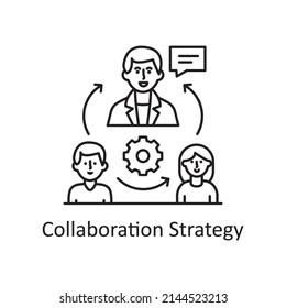 Collaboration Strategy vector Outline Icon Design illustration. Business Partnership Symbol on White background EPS 10 File