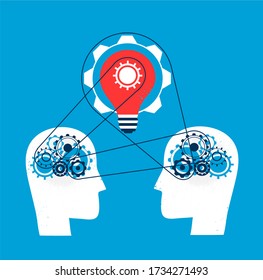 Collaboration and synergy. Connected people's mind generate ideas
