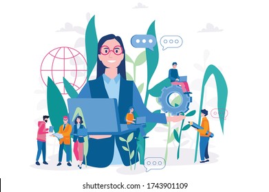 Collaboration, Team work and mutual help. Partners, colleagues, Coworkers, managers.