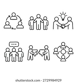 Colaboração e trabalho em equipe entre indivíduos