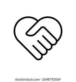 Colaboração Trabalho em Equipe Cuidado Coração Mãos Ícone Logotipo