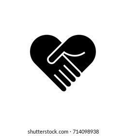 Collaboration Teamwork Care Heart Hands Icon Logo