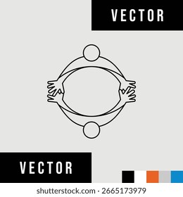 Collaboration and Teamwork Circle Icon
