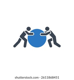 Collaboration and Teamwork Concept Icon On White Background