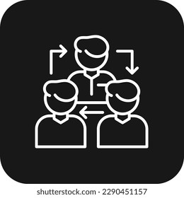 Collaboration Teamwork and Management icon with black filled line style. partnership, communication, group, person, cooperation, organization, community. Vector illustration