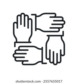 Collaboration thin line icons. Perfect pixel on transparent background