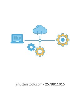 Collaboration tools with interconnected symbols on a white background