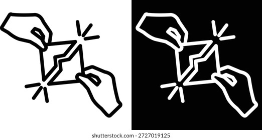 colaboración Versión de dos tonos en fondo blanco y negro