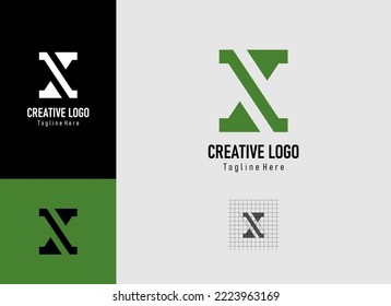Collaboration of various shapes into a very nice letter "X" logo