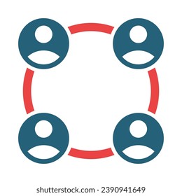 Collaboration Vector Glyph Two Color Icon For Personal And Commercial Use.
