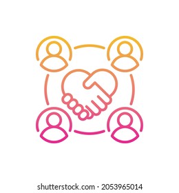 Collaboration vector gradient icon style illustration. EPS 10 file
