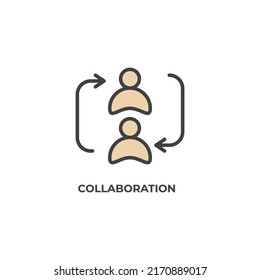 collaboration vector icon. Colorful flat design vector illustration. Vector graphics