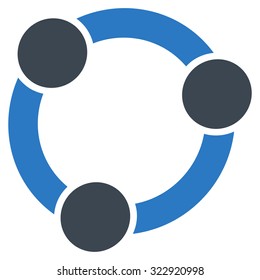 Collaboration vector icon. Style is bicolor flat symbol, smooth blue colors, rounded angles, white background.