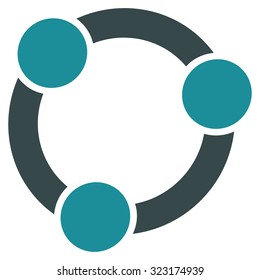 Collaboration vector icon. Style is bicolor flat symbol, soft blue colors, rounded angles, white background.