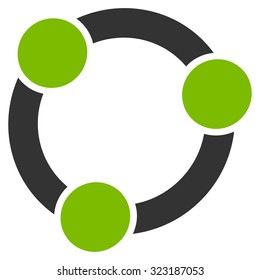 Collaboration vector icon. Style is bicolor flat symbol, eco green and gray colors, rounded angles, white background.