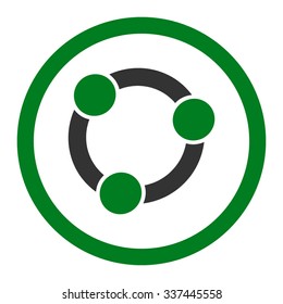 Collaboration vector icon. Style is bicolor flat rounded symbol, green and gray colors, rounded angles, white background.