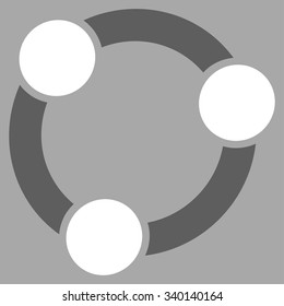 Collaboration vector icon. Style is bicolor flat symbol, dark gray and white colors, rounded angles, silver background.