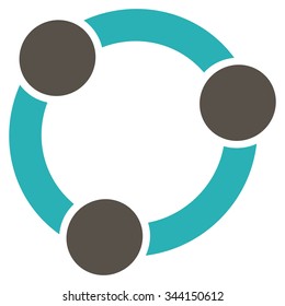 Collaboration vector icon. Style is bicolor flat symbol, grey and cyan colors, rounded angles, white background.