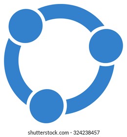 Collaboration vector icon. Style is flat symbol, cobalt color, rounded angles, white background.