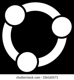 Collaboration vector icon. Style is flat symbol, white color, rounded angles, black background.