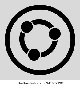Collaboration vector icon. Style is flat rounded symbol, black color, rounded angles, light gray background.