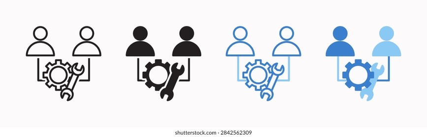 Collaboration Vector Illustration In Multistyle