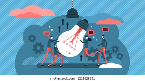 Collaboration vector illustration. Process of people working together to achieve or complete common goal or task. Cooperation power to success team or company target.