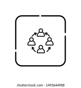 Collaboration vector line icon. Simple element illustration. collaboration outline icon from strategy concept. Can be used for web and mobile