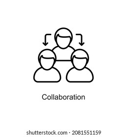 Collaboration vector outline Icon. Pixel Perfect. For Mobile and Web. stock illustration