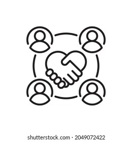 Zusammenarbeit mit Vektorgrafik-Symbol-Stil-Illustration. EPS10-Datei