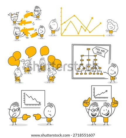 Collaboration of visionary teammates evaluating corporate hierarchy and organizational structure.