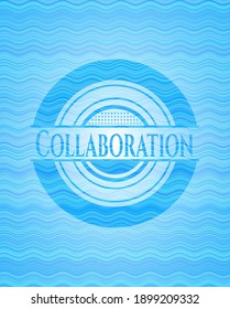 Collaboration water wave representation badge. Vector Illustration. Detailed. 