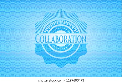 Collaboration water wave representation emblem.